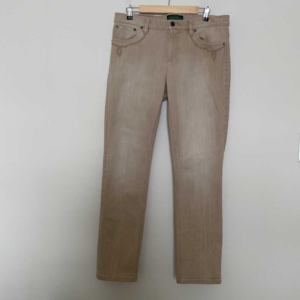 Ralph Lauren LRL Lauren Jeans Co Modern Skinny Tan Women's Pants Sz 14 Western